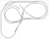 A drawing of the track for a train.