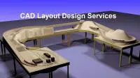 A 3 d image of a computer desk with many different types of desks.