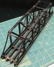A model of an old train track bridge.