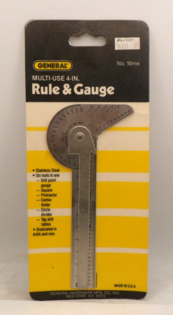 General 16ME ANGLE-IZER® Pocket-Sized 6-In-1 Multi Use Ruler/Gauge with 4" Ruler